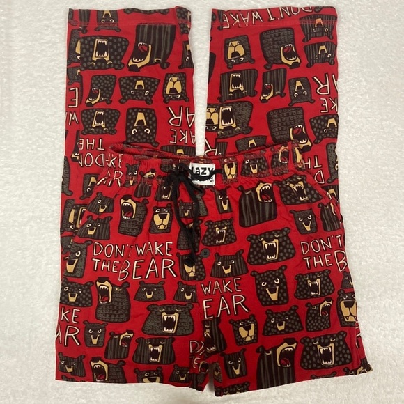 Lazy one Don’t wake the bear mens xs pajama pants 100% cotton - Picture 1 of 6